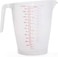 FITTO 1500ml Plastic Measuring Cup &ndash; Transparent Jug for Cooking &amp; Baking &ndash; Easy-Read Red Markings, Non-Slip Handle, Slanted Spout &ndash; Stackable BPA-Free 7 Cup Measure for Accurate Liquid Measurements