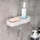 FITTO Luxury Wall Mounted Soap Box with Drain Compartment &amp; 2 Hooks &ndash; Modern Self-Adhesive Design for Bathroom &amp; Kitchen &ndash; Space-Saving 2024 Rockstar Model for Clutter-Free Organization
