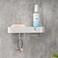 FITTO Luxury Wall Mounted Soap Box with Drain Compartment &amp; 2 Hooks &ndash; Modern Self-Adhesive Design for Bathroom &amp; Kitchen &ndash; Space-Saving 2024 Rockstar Model for Clutter-Free Organization