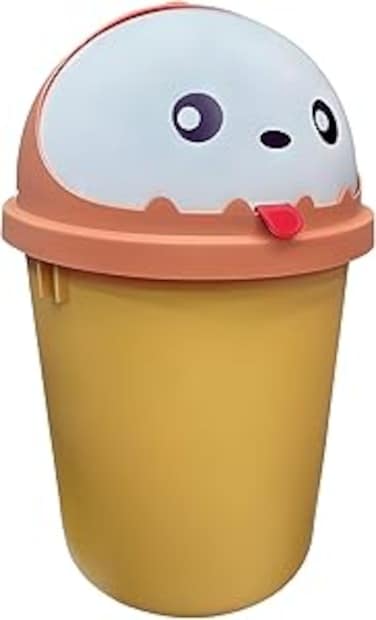 FITTO Cartoon Cap Bucket   10L Plastic Bucket with Fun Cartoon Lid   Multi-Purpose Bucket for Kids&rsquo; Room, Bathroom, Kitchen, or Office   Durable and Easy to Clean