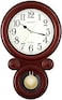 FITTO Elegant Wall Clock with Pendulum &ndash; Stylish Wooden Finish Frame, Silent Quartz Movement, Large Numbers, Ideal for Home, Office, and Living Room D&eacute;cor