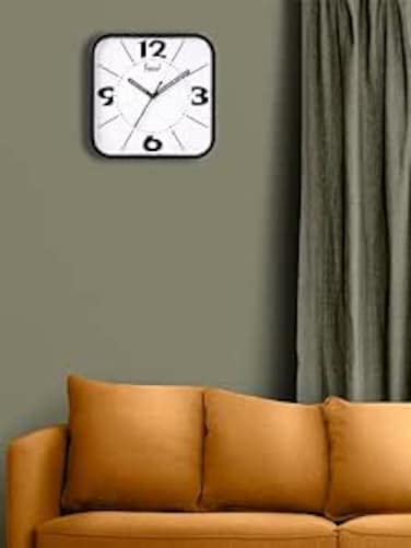 FITTO Elegant Rounded Square Shape Wall Clock &ndash; Modern Design with Quiet Quartz Movement for Home or Office &ndash; Stylish Decorative Clock for Any Room