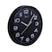 FITTO Sleek Black 25cm Round Wall Clock for Living Room, Bedroom, Kitchen, and Office   Stylish and Minimalist Design   Silent Quartz Movement with Easy-to-Read Numbers