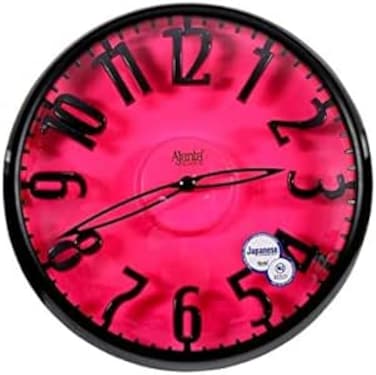 FITTO Pink Quartz Wall Clock with Light &ndash; Round Dial Shape for Office and Home, Stylish and Functional Design, Perfect for Living Rooms, Bedrooms, and Workspaces, Enhances Any D&eacute;cor
