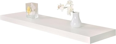 FITTO 40cm &amp; 60cm Floating Wall Shelves, Available in White, Black, Oak Effect, and Brown Finishes - Wall-Mounted Storage Shelf for Bedroom, Living Room, Bathroom, Modern Home Decor