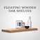 FITTO 40cm &amp; 60cm Floating Wall Shelves, Available in White, Black, Oak Effect, and Brown Finishes - Wall-Mounted Storage Shelf for Bedroom, Living Room, Bathroom, Modern Home Decor