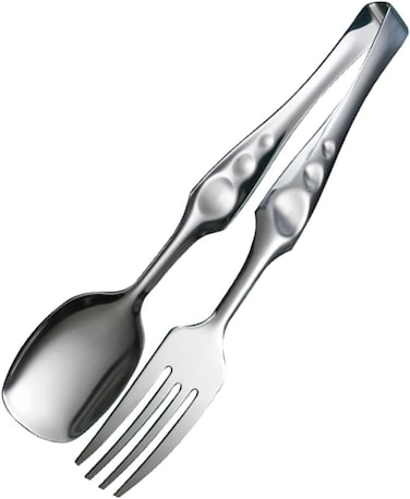 Fitto 3-in-1 Fork Spoon Tong &ndash; Multifunctional Kitchen Utensil, Stainless Steel with Heat-Resistant Handles, Ideal for Serving, Cooking, and Grilling &ndash; Durable, Easy to Clean