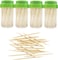 Fitto Bamboo Toothpicks - Pack of 4, Eco-Friendly, Natural Wood Toothpicks for Parties, Catering, & Everyday Use