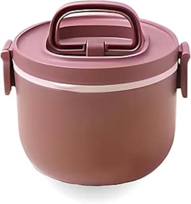 Fitto Red Single Layer Lunch Box - Durable, Compact, Leak-Resistant, Ideal for Kids &amp; Adults, Perfect for School, Office, and Travel - BPA-Free, Easy-to-Clean, 1-Compartment Design