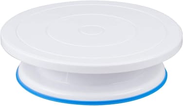 Fitto White Rotating Cake Stand - 360&deg; Rotating Cake Turntable for Decorating, Frosting, and Display - Non-Slip, Easy-Clean Surface - Ideal for Cakes, Cupcakes, Desserts, Baking Enthusiasts