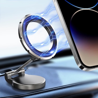 Fitto Magsafe Car Mount, Magnetic Phone Holder for Car - 360&deg; Rotation, Strong Magnetic Grip, Wireless Charging Compatible, Easy Installation, Universal for iPhone and Android Devices