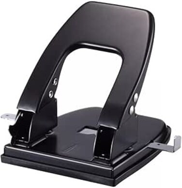 Fitto Heavy Duty 2-Hole Punch, 30 Sheets Capacity &ndash; Durable Metal Puncher for Office &amp; School, Adjustable Paper Guide, Ergonomic Handle, Precise Hole Punching, Ideal for Filing &amp; Organizing