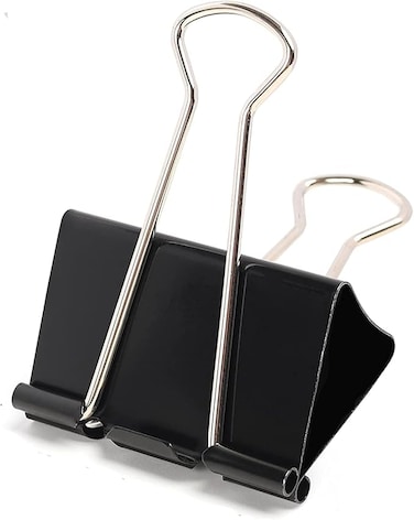 Fitto Binder Clips - Heavy Duty Metal Clamps for Organizing Papers, Files, Office Supplies, and Schoolwork - Durable, Reusable, Ideal for Home, Office, and Classroom Use (12Pcs 32mm, Black)