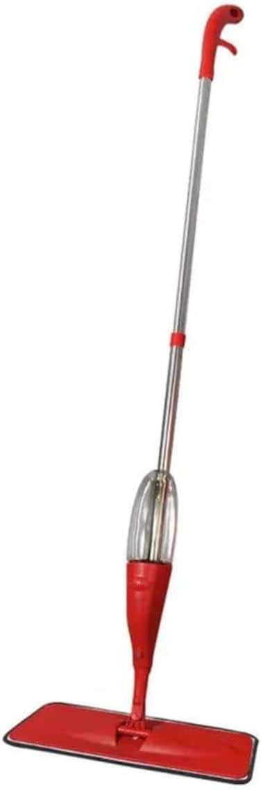 Fitto Red Microfiber Spray Mop - Adjustable Handle, Easy-to-Use Spray Function, and Washable Pad - Ideal for Hardwood, Tile, and Laminate Floors - Lightweight and Ergonomic Design