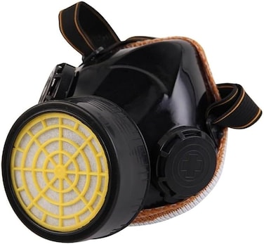 Fitto Chemical Respirator Mask with Single Cartridge, 1-Way Protection   Industrial Gas Mask for Dust, and Vapors   Adjustable, Lightweight, and Durable Face Shield for Safe Breathing