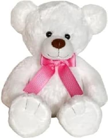 Fitto White Teddy Bear Plush Toy 30cm - Soft &amp; Cuddly Stuffed Animal, Adorable Gift for Kids, Babies, Girls, Boys - Perfect for Hugging, Snuggling, Birthday Present, Nursery Decoration