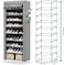 FITTO 10-Tier Foldable Shoe Rack Storage Cabinet - Holds 27 Pairs, Portable Shoe Organizer with Cover, Space-Saving Shoe Storage Box for Bedroom &amp; Closet (155cm X 60cm X 30cm)