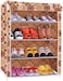 FITTO Cabinet Rack Storage Organizer - 4 Shelves, Durable Non-Woven Fabric for Efficient Home Organization