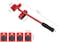 FITTO Furniture Gear Shift Lever Elevator - 5-Piece Heavy-Duty Red Moving Tool Set, Labor-Saving Slider for Easy Furniture and Appliance Transport