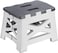 FITTO Folding Step Stool for Children &amp; Adults - Lightweight, Multifunctional Plastic Design in Grey, Durable and Portable for Home, Kitchen, and Outdoor Use
