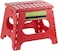 FITTO Folding Step Stool for Children & Adults - Lightweight, Multifunctional Plastic Design in Red, Portable and Durable for Kitchen, Bathroom, and Outdoor Use

