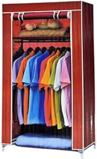 FITTO Wardrobe Fabric Clothes Hanger - Durable Tnt Storage Cabin with Steel Frame - 60x45x150cm for Organizing Clothing and Accessories
