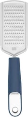 FITTO Cheese Grater with Grey Plastic Handle - Large Razor Sharp Stainless Steel Blades for Grating Cheeses, Shredding Cabbage, and Zesting Citrus Fruits with Comfortable Non-Slip Grip
