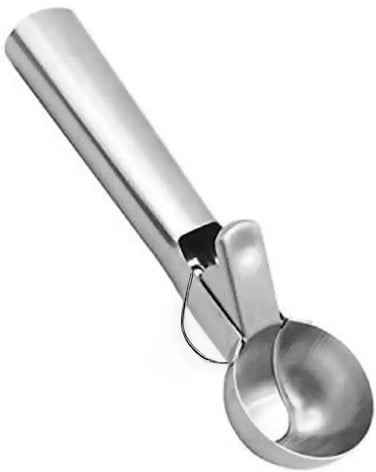 FITTO Stainless Steel Trigger Ice Cream Scoop - Durable, Ergonomic Design for Effortless Serving, 18.8 CM Length, Perfect for Home, Kitchen, Bars, and Parties
