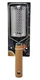 FITTO Portable Wooden Handle Cheese Grater - Multi-Purpose Grater for Ginger, Potato, Cheese, Butter, Chocolate, Silver Colour, Perfect for Home Kitchen Use, 1 Piece
