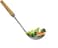 FITTO Stainless Steel Spider Strainer with Natural Wooden Handle   Professional Grade Mesh Skimmer Spoon for Cooking Spaetzle and Pasta
