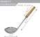 FITTO Stainless Steel Spider Strainer with Natural Wooden Handle   Professional Grade Mesh Skimmer Spoon for Cooking Spaetzle and Pasta
