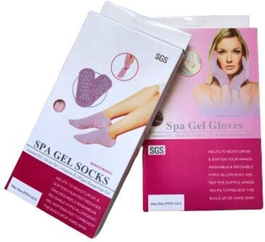 Fitto Moisturizing Spa Gel Socks and Gloves Set - Premium Hydrating Gel Lined Socks and Gloves for Dry, Cracked Hands and Feet   Anti-Slip, Deep Moisturizing, Reusable Spa Treatment at Home