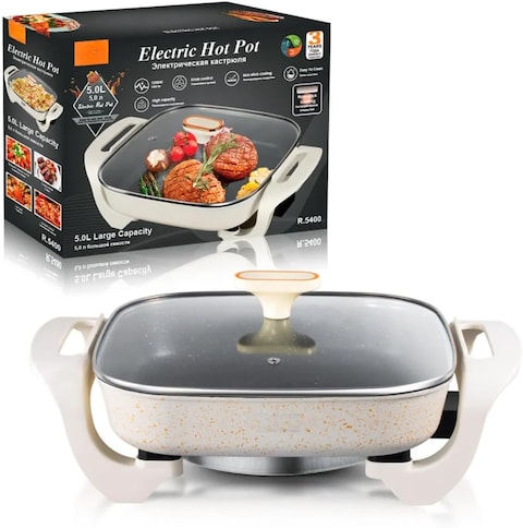 Fitto Electric Frying Pan Non-Stick   Multi-Function Skillet for Cooking, Frying, Saut&eacute;ing &amp; Grilling   Rapid Heating with Adjustable Temperature Control   Scratch-Resistant Surface   Easy Clean-Up