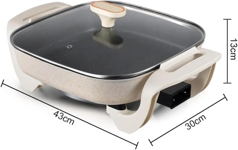 Fitto Electric Frying Pan Non-Stick   Multi-Function Skillet for Cooking, Frying, Saut&eacute;ing &amp; Grilling   Rapid Heating with Adjustable Temperature Control   Scratch-Resistant Surface   Easy Clean-Up
