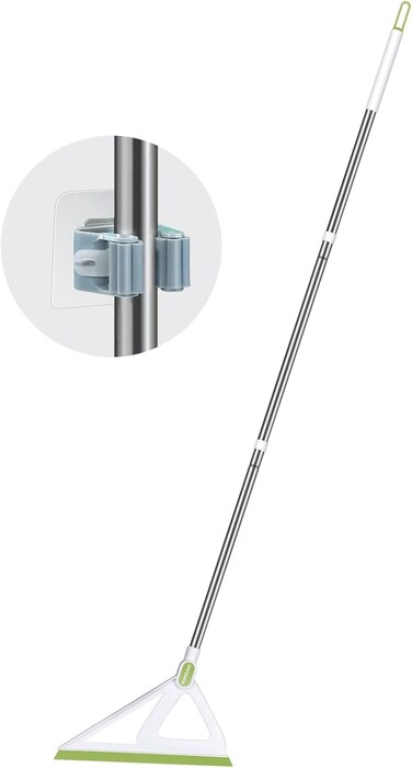 FITTO Fine Dust Remover &amp; Pet Hair Cleaning Broom, Multifunction Silicone Sweeper, Squeegee Broom for Pet Hair, Fine Dust, Glass Windows, Green - Efficient Water Sweeping &amp; Floor Scraping Tool