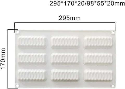 FITTO 3D Silicone Cake Mold &ndash; 8-Hole Wave Shape Baking Molds, 100% Food-Grade Non-Stick Silicone for Cakes, Mousse, Chocolates &ndash; Heat-Resistant, Foldable, Easy to Clean, FDA Approved