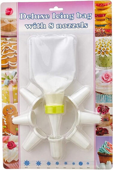 FITTO Icing Bag with 8 Decorating Tips &ndash; Perfect for Baking, Easy to Use and Store, Essential for Cake Decorating and Organizing Your Kitchen