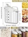 FITTO 2L Airtight Cereal Container Storage with Measuring Cup and Pouring Spout for Flour and Dry Food