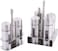 FITTO Stainless Steel Salt and Pepper Shaker Set with Stand, Odor-Free Spice Containers, Leak-Proof Airtight Seal, Transparent Glass Seasoning Jars, Ideal for Kitchen Condiments and Seasoning