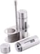 FITTO Stainless Steel Salt and Pepper Shaker Set with Stand, Odor-Free Spice Containers, Leak-Proof Airtight Seal, Transparent Glass Seasoning Jars, Ideal for Kitchen Condiments and Seasoning