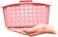 FITTO Pink Plastic Organizing Storage Basket with Handles and Holes - Multi-Purpose Small Bin for Kitchen, Bathroom, Toys, and More - Durable, BPA-Free, Lightweight and Easy to Clean