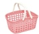 FITTO Pink Plastic Organizing Storage Basket with Handles and Holes - Multi-Purpose Small Bin for Kitchen, Bathroom, Toys, and More - Durable, BPA-Free, Lightweight and Easy to Clean