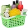 FITTO Green Plastic Organizing Storage Basket with Handles and Holes - Multi-Purpose Small Bin for Kitchen, Bathroom, Toys, and More - Durable, BPA-Free, Easy to Clean, Lightweight and Portable