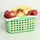 FITTO Green Plastic Organizing Storage Basket with Handles and Holes - Multi-Purpose Small Bin for Kitchen, Bathroom, Toys, and More - Durable, BPA-Free, Easy to Clean, Lightweight and Portable