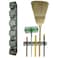 FITTO Wall Mounted Broom Holder – 5-Slot Organizer for Mops, Brushes, and Long-Handled Tools – Durable Plastic, Easy Installation with Screws Included for Home, Garage, Laundry, and More