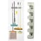FITTO Wall Mounted Broom Holder – 5-Slot Organizer for Mops, Brushes, and Long-Handled Tools – Durable Plastic, Easy Installation with Screws Included for Home, Garage, Laundry, and More