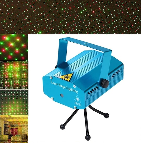 FITTO Mini LED Laser Projector - Disco Decorative Light for Parties, Sound Activated, Multi-Color Stage Light for Birthday, Diwali, Navratri, Wedding &amp; Events