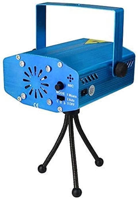 FITTO Mini LED Laser Projector - Disco Decorative Light for Parties, Sound Activated, Multi-Color Stage Light for Birthday, Diwali, Navratri, Wedding &amp; Events