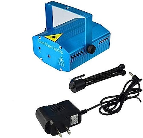 FITTO Mini LED Laser Projector - Disco Decorative Light for Parties, Sound Activated, Multi-Color Stage Light for Birthday, Diwali, Navratri, Wedding &amp; Events