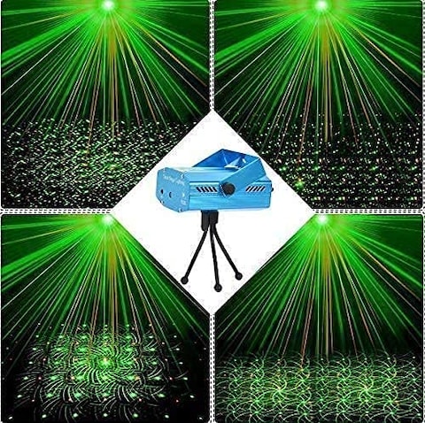 FITTO Mini LED Laser Projector - Disco Decorative Light for Parties, Sound Activated, Multi-Color Stage Light for Birthday, Diwali, Navratri, Wedding &amp; Events
